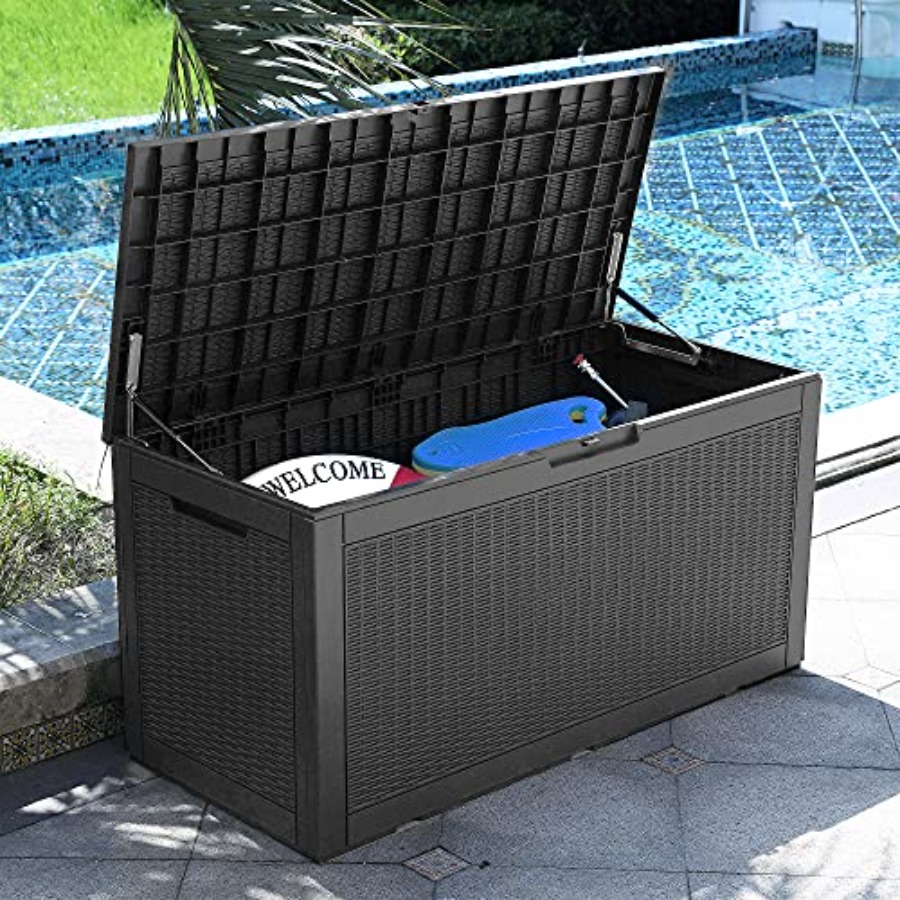 Outdoor Furniture Resin - 100 Gallon Large Deck Box, Outdoor