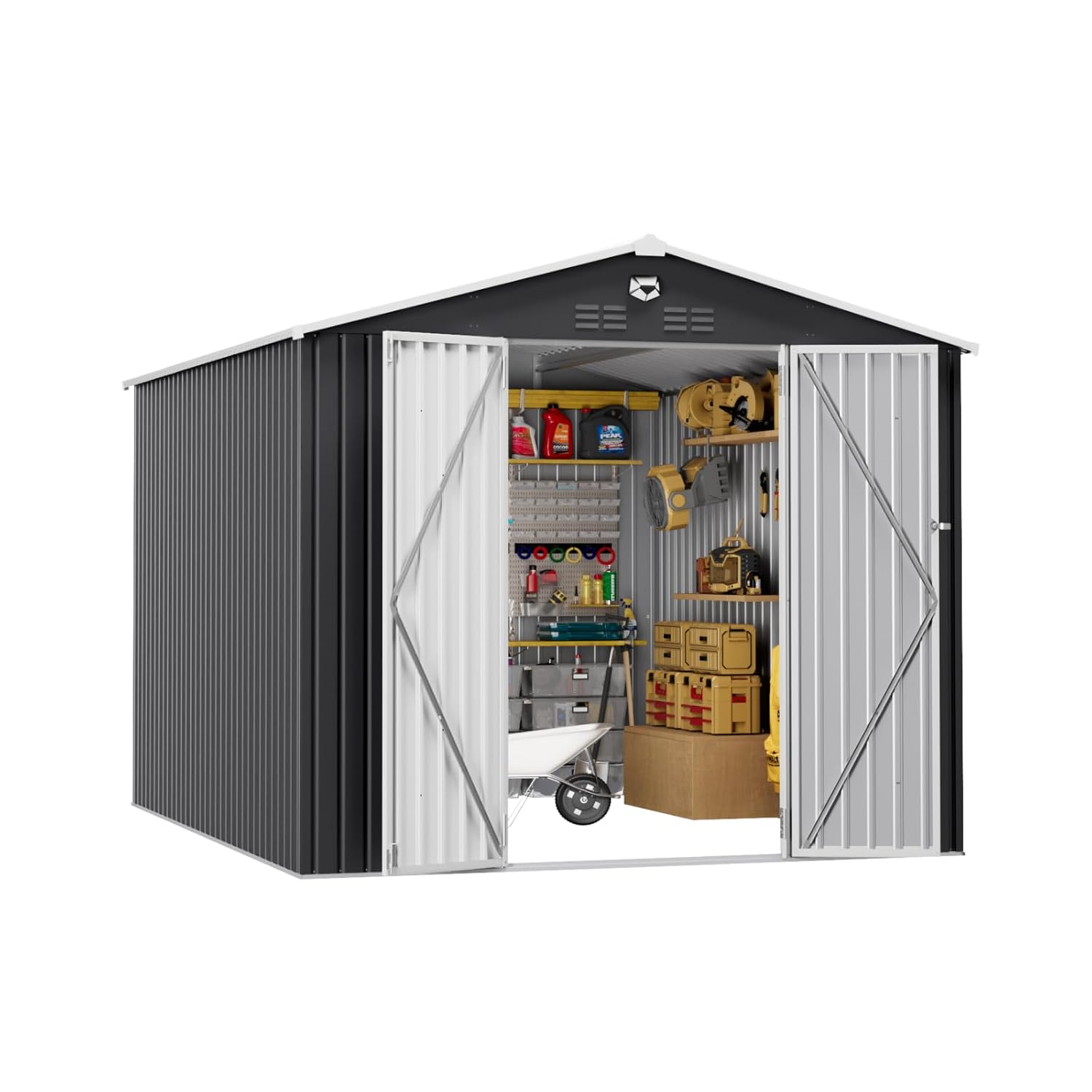 Outdoor Furniture European - 10x12 FT Metal Outdoor Storage Shed