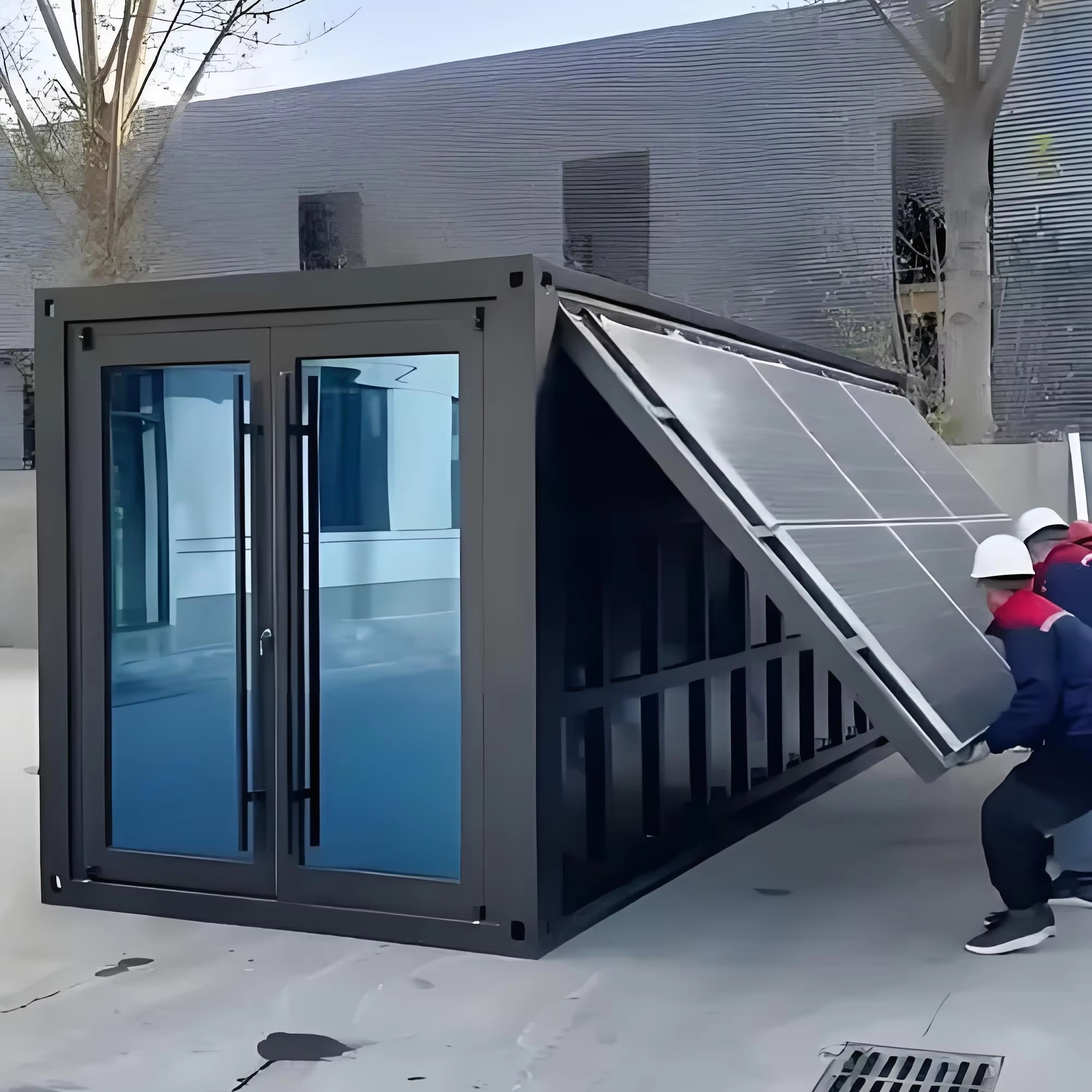 Outdoor Furniture Modern - Retractable Weatherproof Patio Enclosure with Solar
