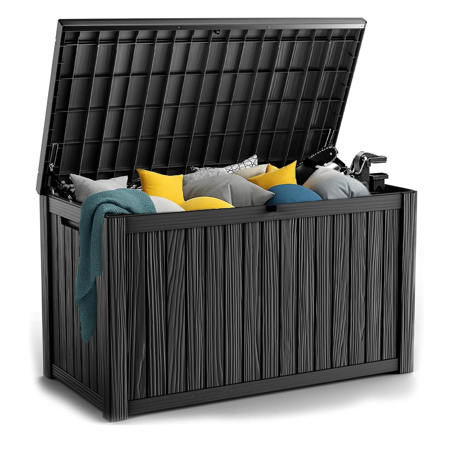 Outdoor Furniture Resin - 180Gal Lockable Resin Deck Box Waterproof