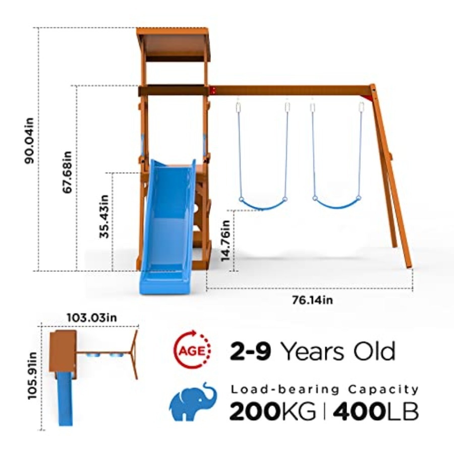 Playground Wooden Swing Sets f – Outdoor Furniture Kids recenzja i cena
