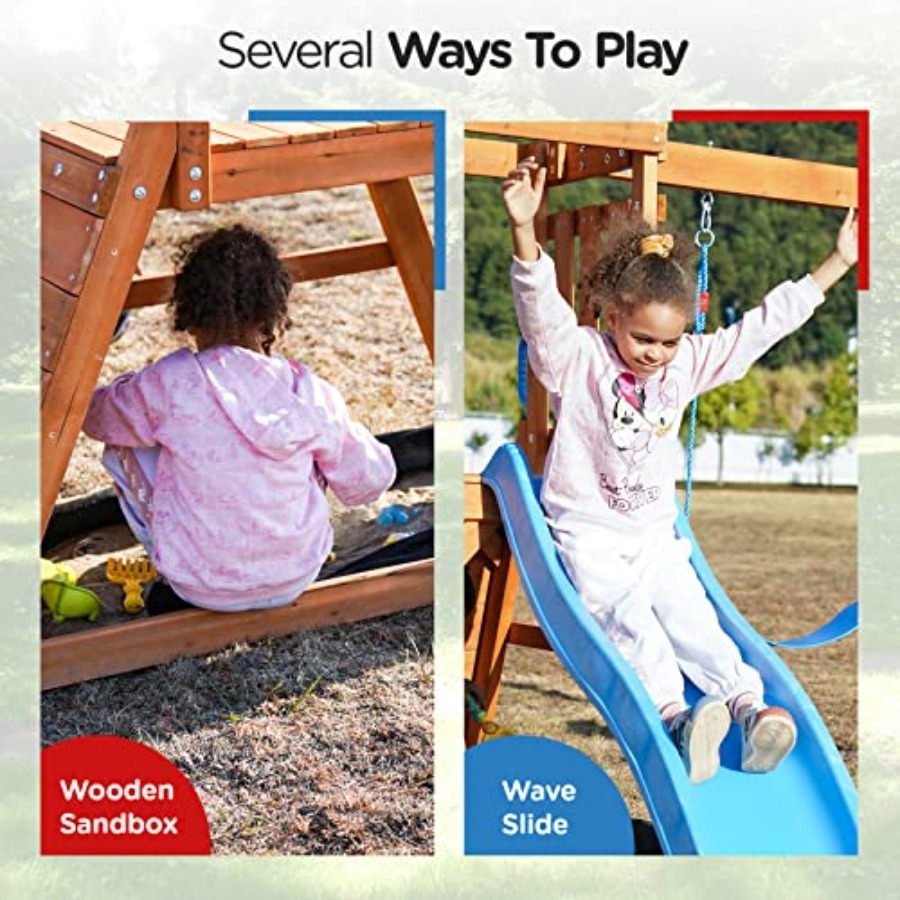 Playground Wooden Swing Sets f – Outdoor Furniture Kids recenzja i cena