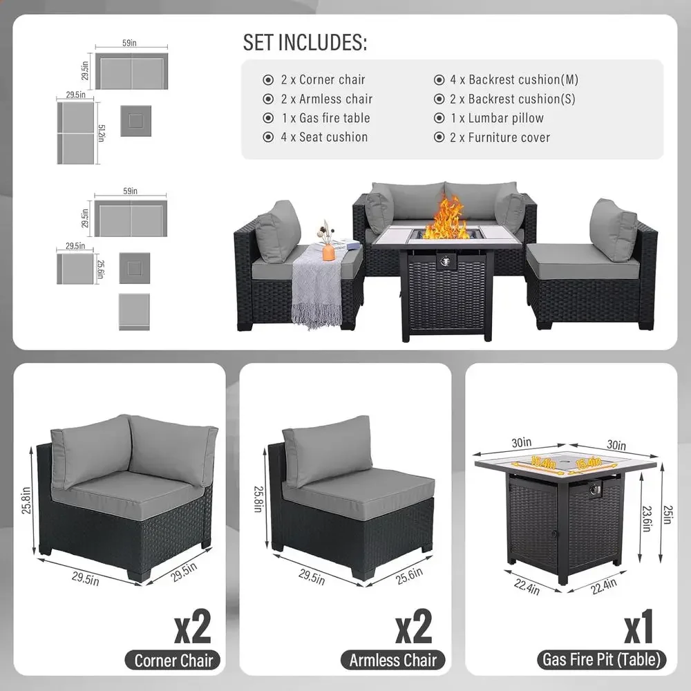 5-Piece Outdoor Patio Furnitur – Outdoor Furniture Resin recenzja i cena