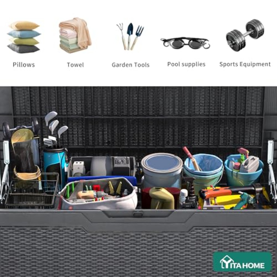 100 Gallon Large Deck Box, Out – Outdoor Furniture Resin recenzja i cena