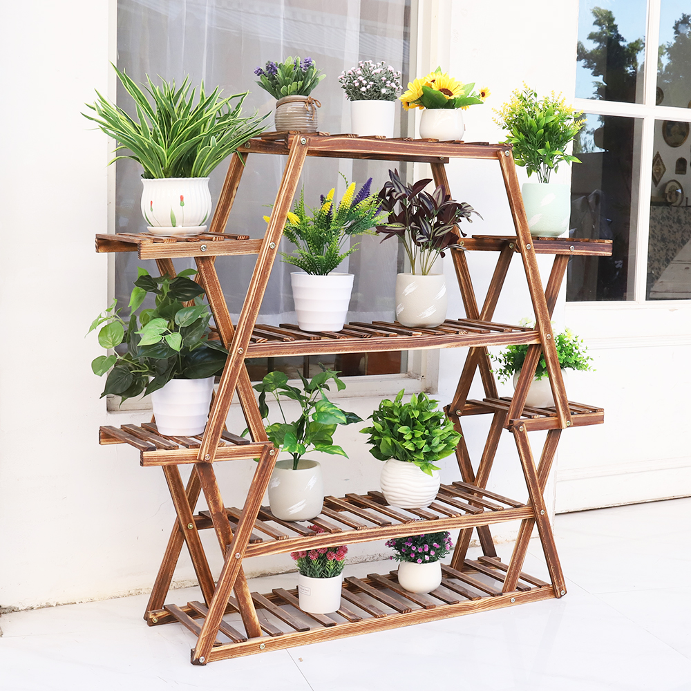 Large Triangular Wood Plant St – Outdoor Furniture Luxury recenzja i cena