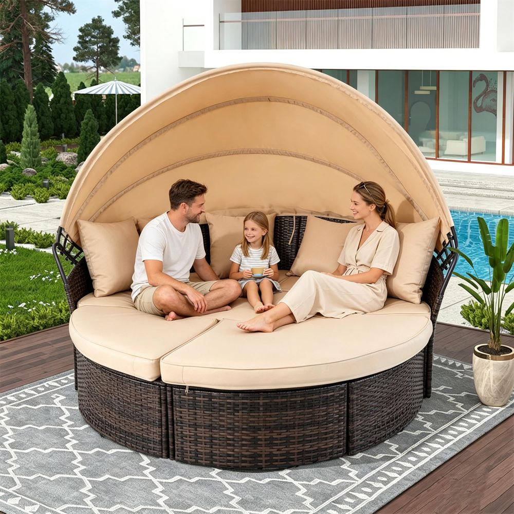 Outdoor Patio Round Daybed wit – Outdoor Furniture Cushion recenzja i cena