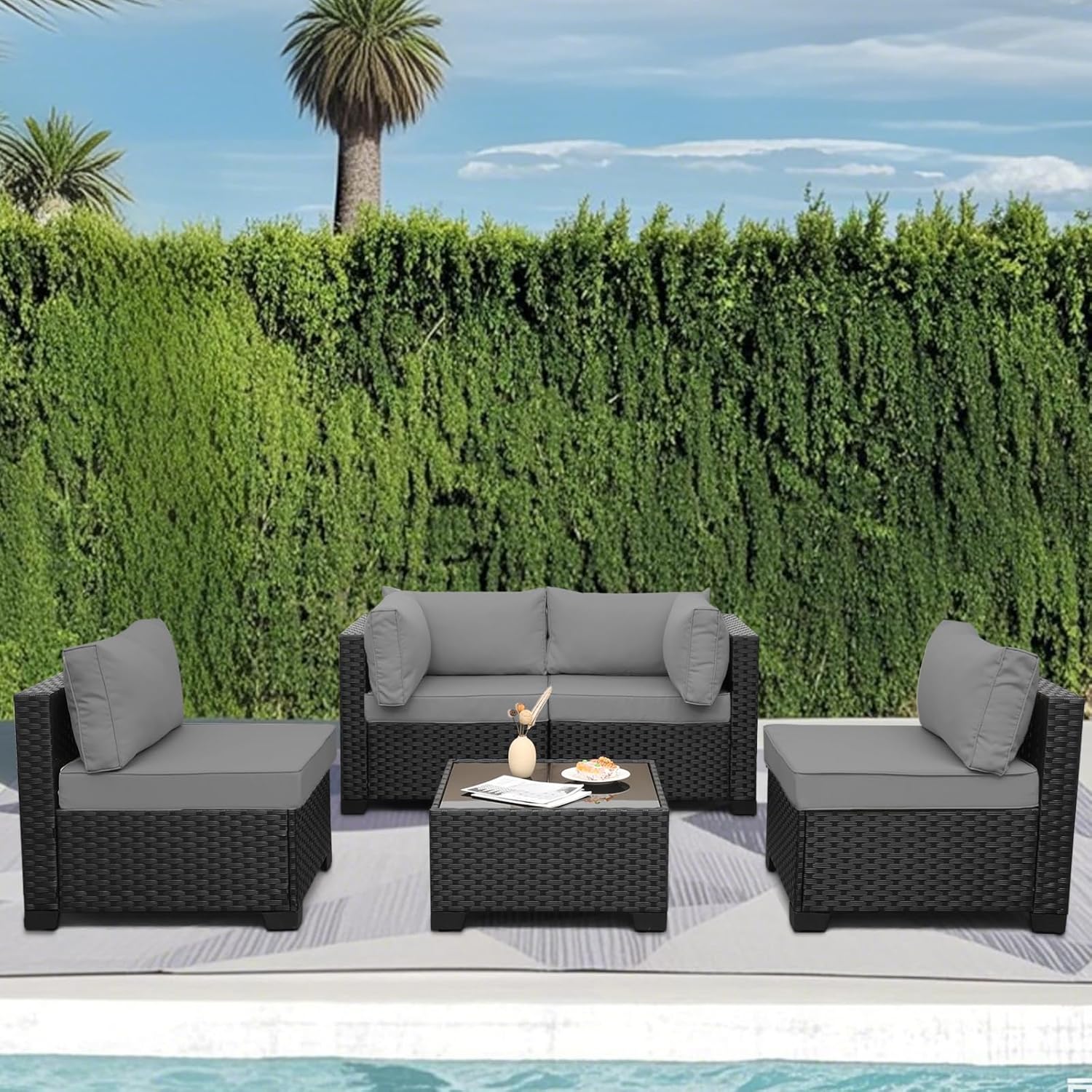 Outdoor 5 Piece Patio Furnitur – Outdoor Furniture Resin recenzja i cena