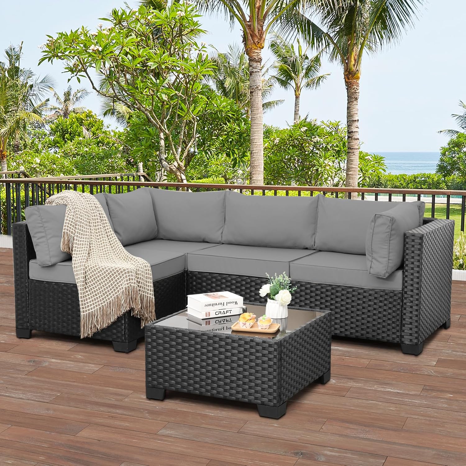 Outdoor 5 Piece Patio Furnitur – Outdoor Furniture Resin recenzja i cena