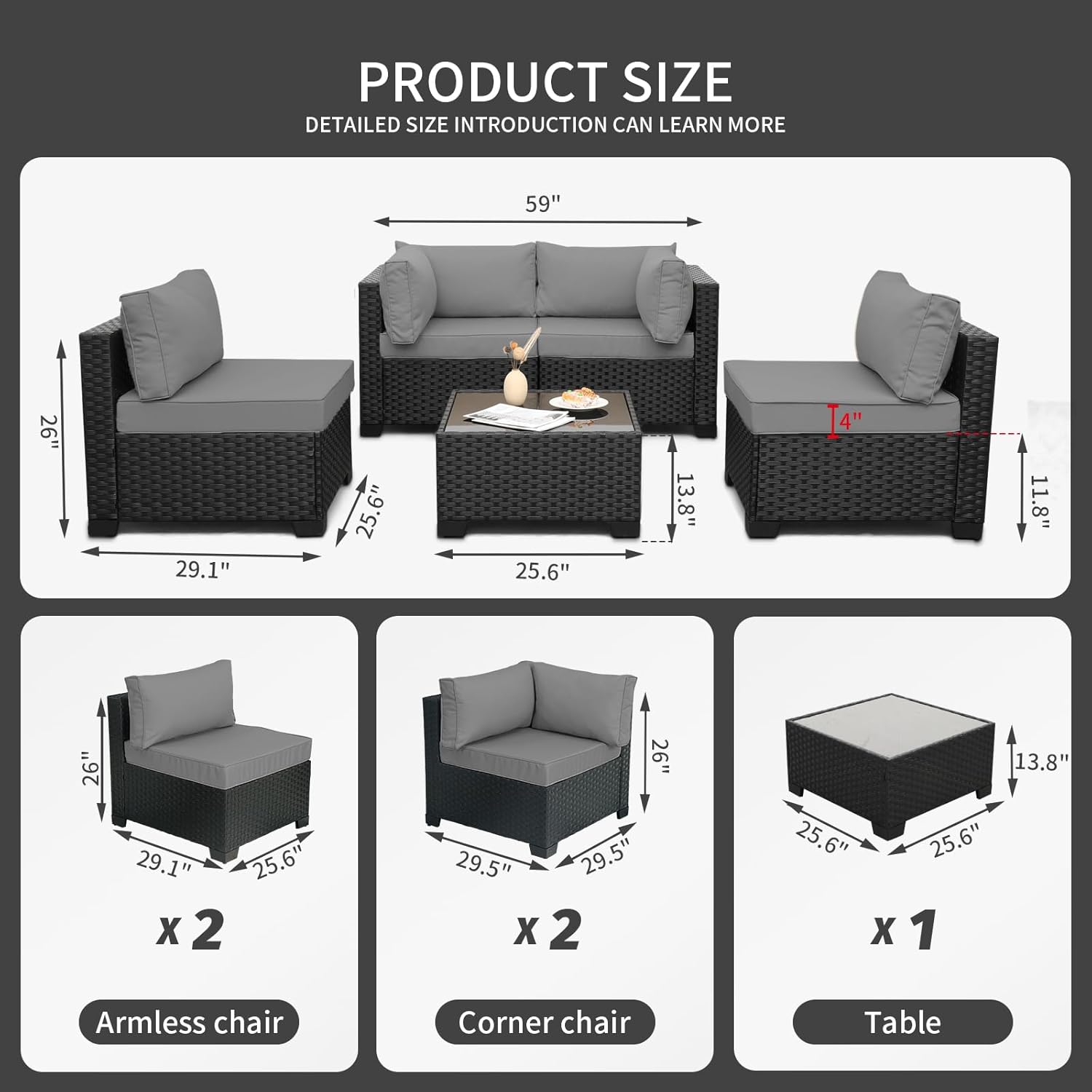 Outdoor 5 Piece Patio Furnitur – Outdoor Furniture Resin recenzja i cena
