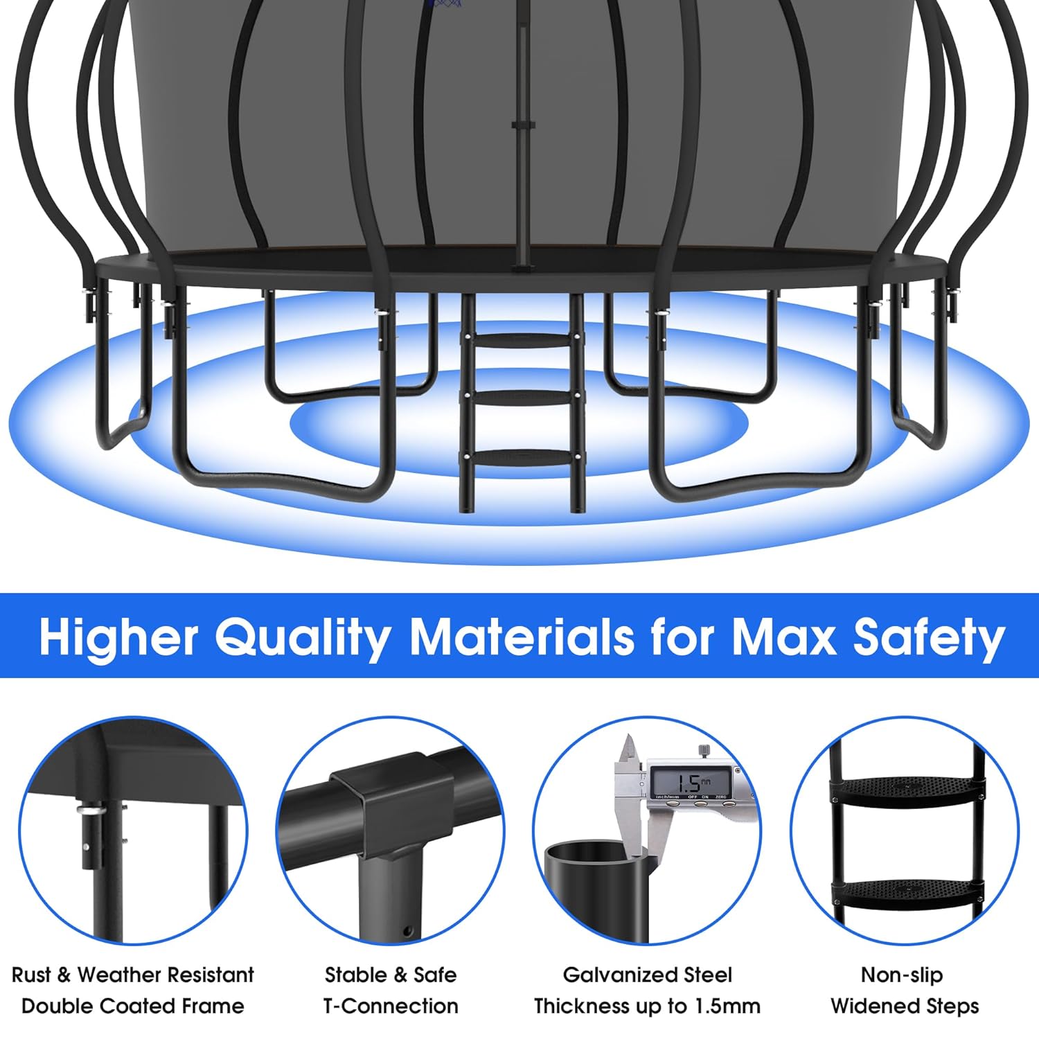 Large Outdoor Trampoline with  – Outdoor Furniture Kids recenzja i cena