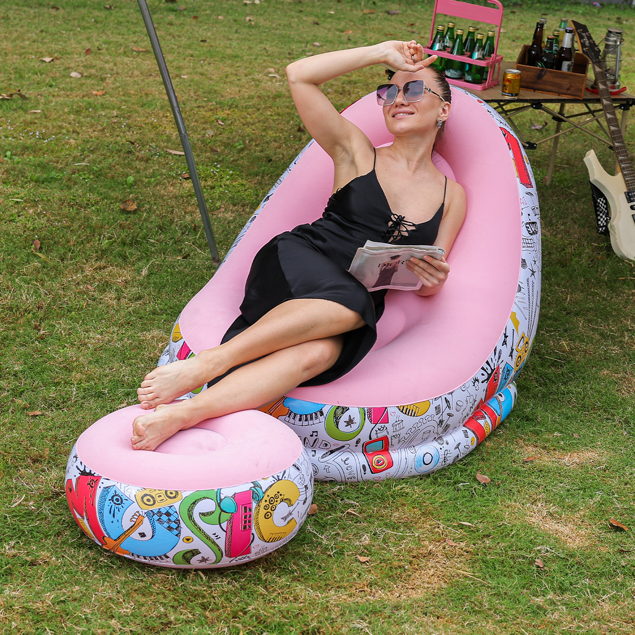 1PC Inflatable Lounger Chair w – Outdoor Furniture European recenzja i cena