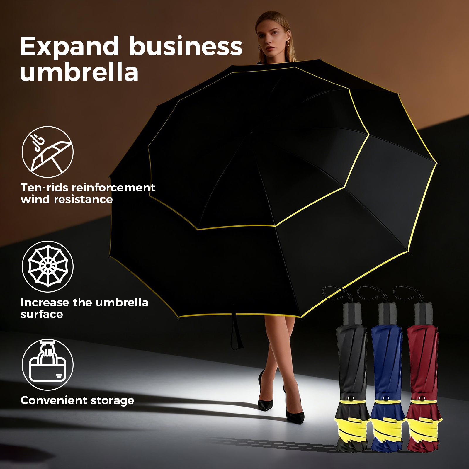 Double Strong Wind Resistant U – Parasol Umbrella Large recenzja i cena