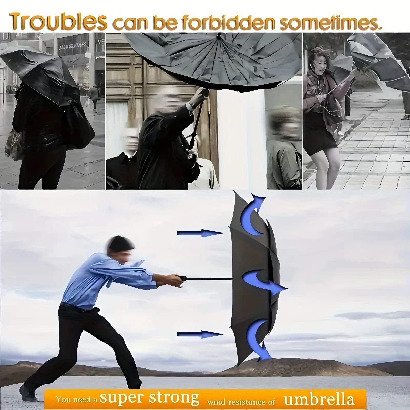 Double Strong Wind Resistant U – Parasol Umbrella Large recenzja i cena