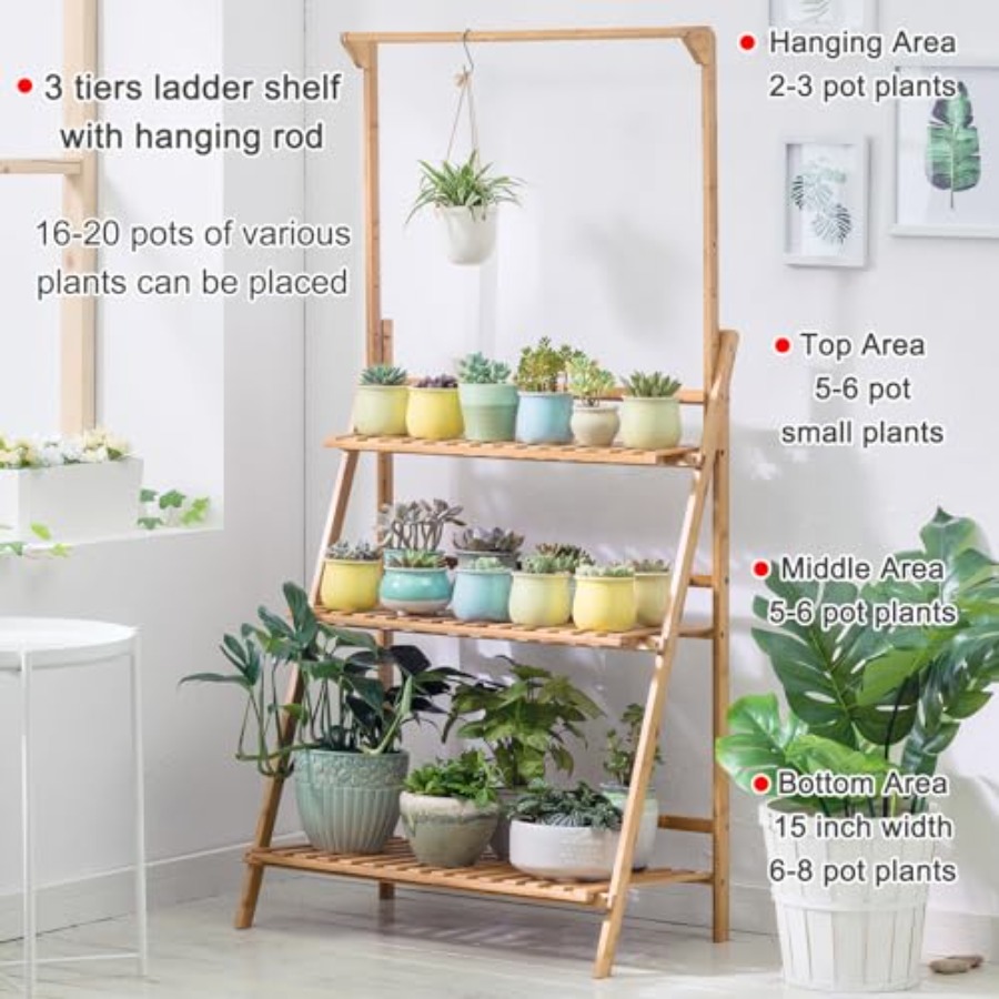 Bamboo 3-Tier Hanging Plant St – Outdoor Furniture Luxury recenzja i cena