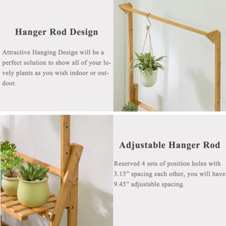 Bamboo 3-Tier Hanging Plant St – Outdoor Furniture Luxury recenzja i cena
