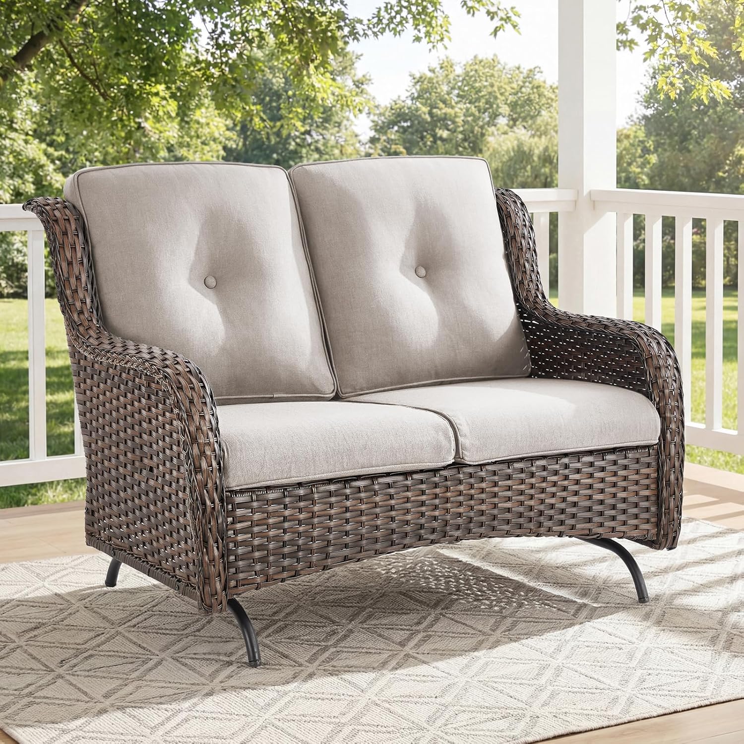 Patio Loveseat Sofa, Outdoor W – Outdoor Furniture Luxury recenzja i cena