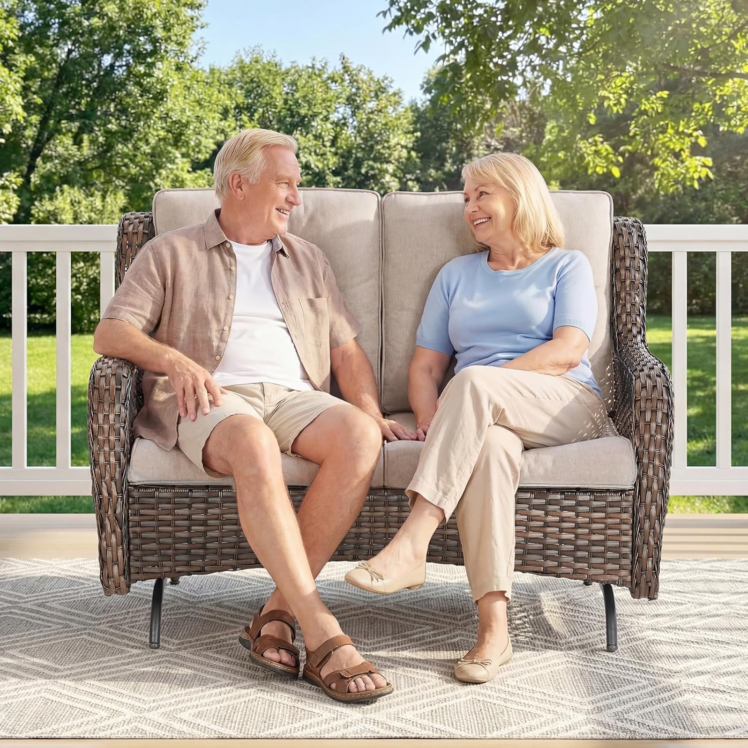 Patio Loveseat Sofa, Outdoor W – Outdoor Furniture Luxury recenzja i cena