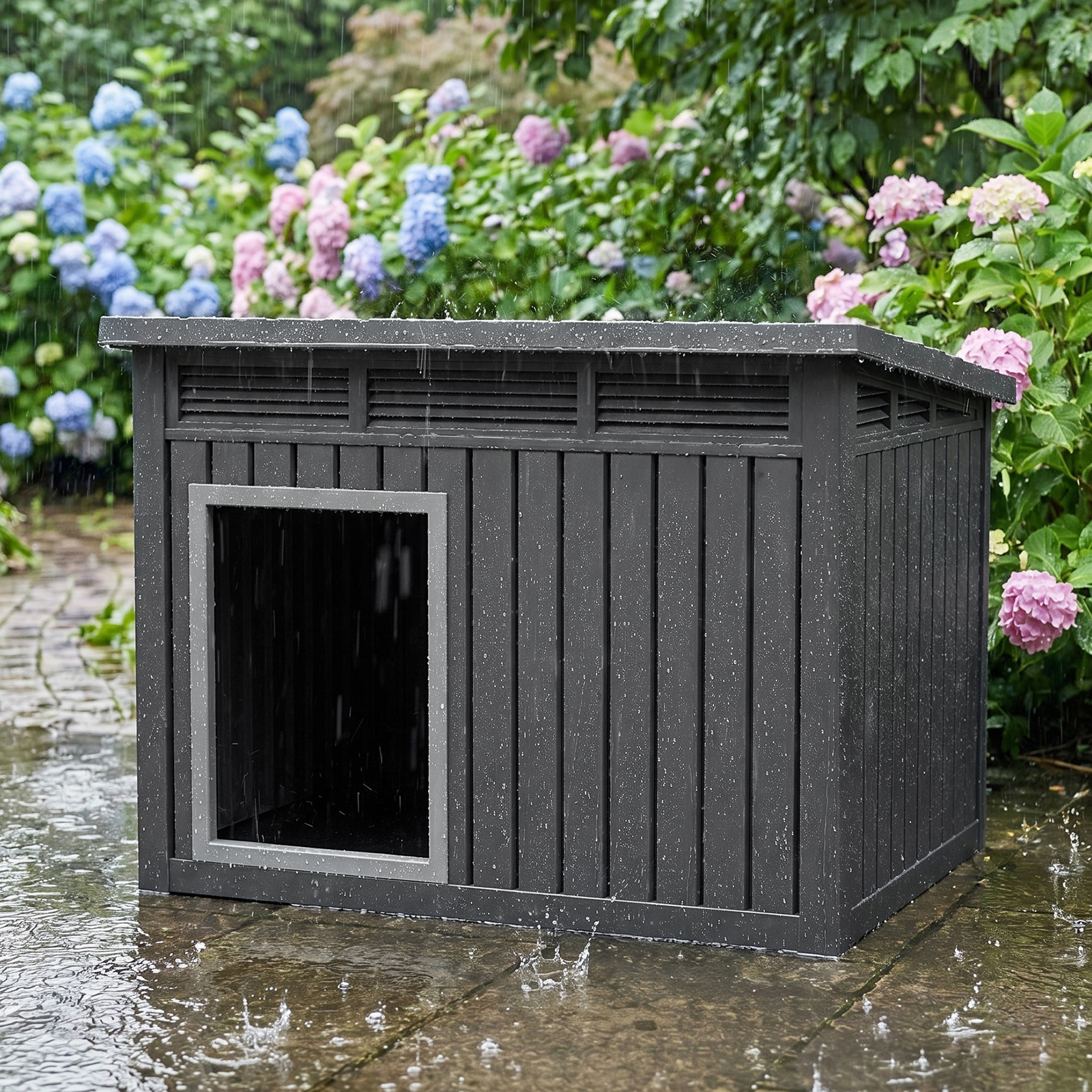 XXXL Slant-Roof Resin Dog Vill – Outdoor Furniture Resin recenzja i cena