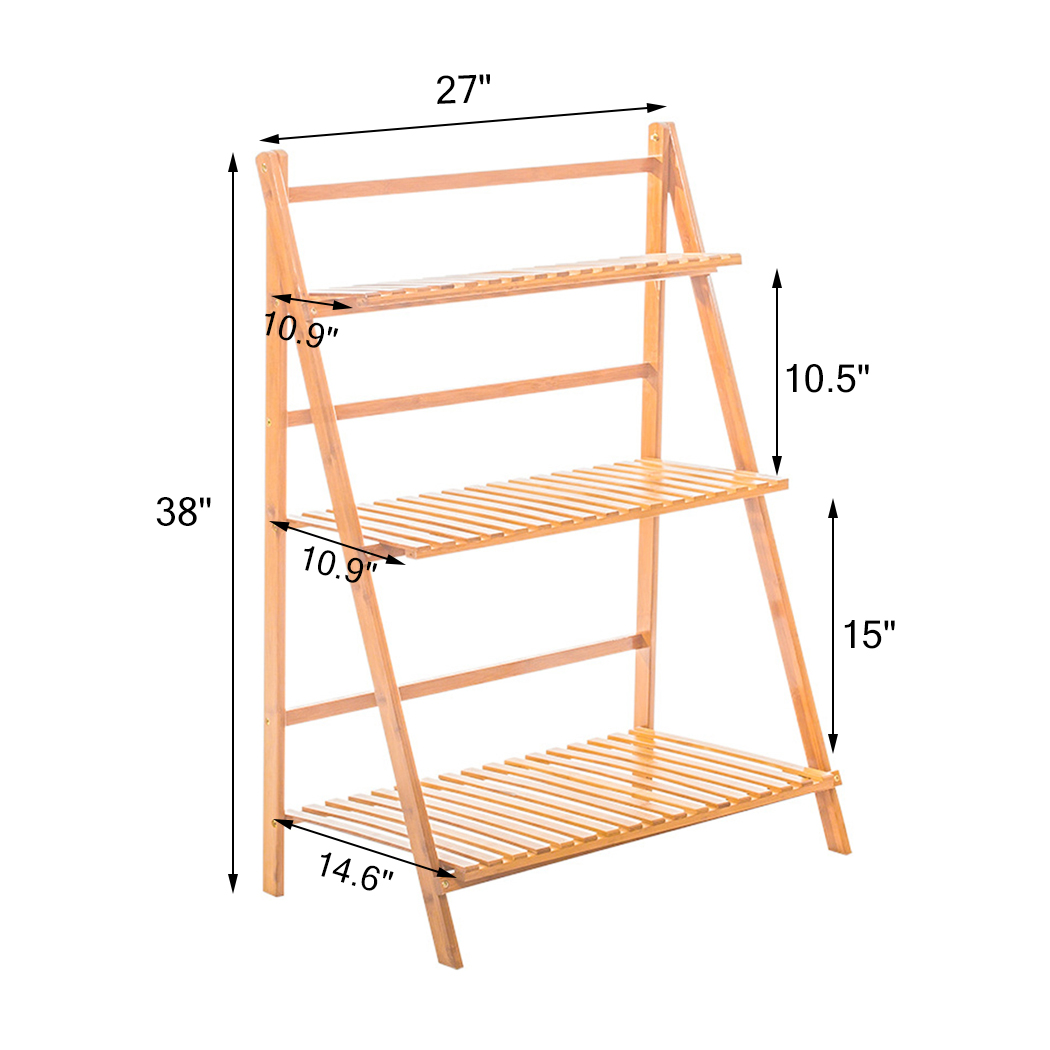 3 TiersBamboo Ladder Plant Sta – Outdoor Furniture Luxury recenzja i cena